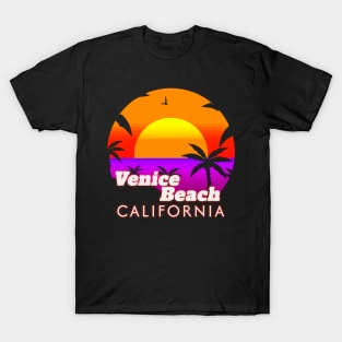 Venice Beach California Vibrant Sunset T-Shirt